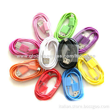 Colorful Micro USB Cables with Nickel Plated Contact, Data and Charging Sync